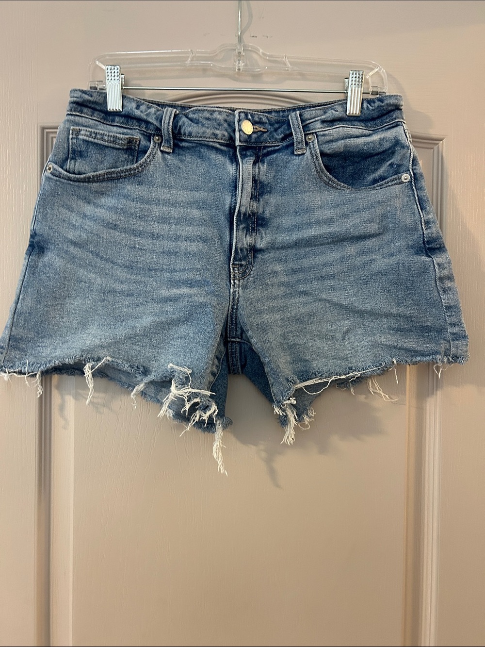 Just USA Light Blue Distressed Denim Cutoff Shorts